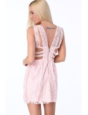 Dress with elastic bands on the sides, light pink ZZ304 - Online store - Boutique